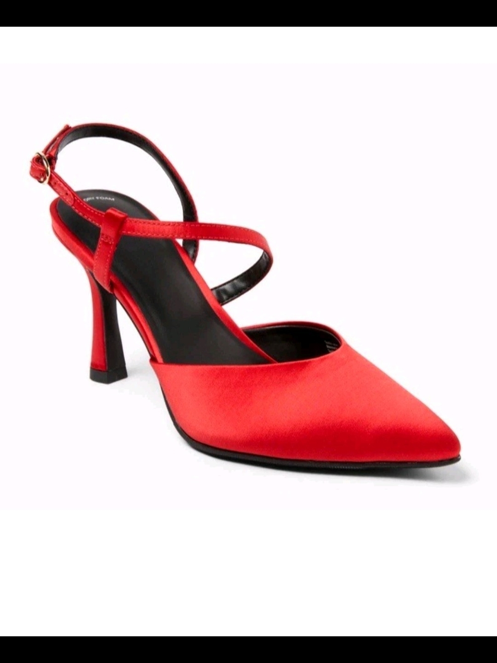 A New Day Vibrant Red Rosemary Heels Satin Memory Foam New